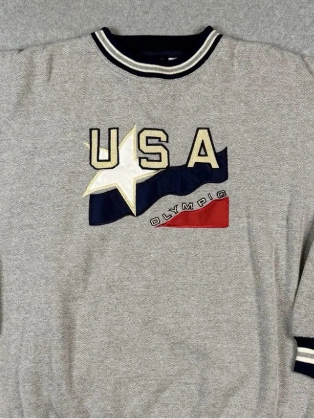 jcpenney Navy and White USA Olympic Crewneck Sweatshirt